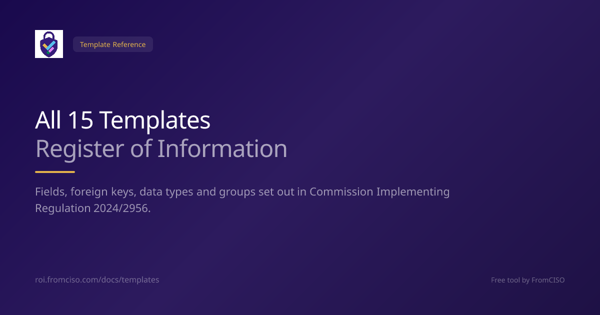 Template Reference | DORA Register of Information